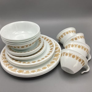 Vintage Corelle 24-piece Dinnerware Set * &quot;Butterfly Gold&quot;