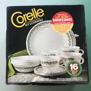 Vintage New in Box Corelle 16-piece Dinnerware Set * &quot;Spring Blossom&quot;