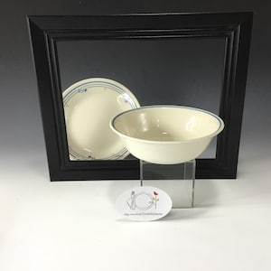 Vintage Corelle Cereal Bowl: Ivory with Blue Border, Country Violets