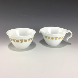 Corelle &#39;Butterfly Gold&#39; Open Sugar Bowl and Creamer Set