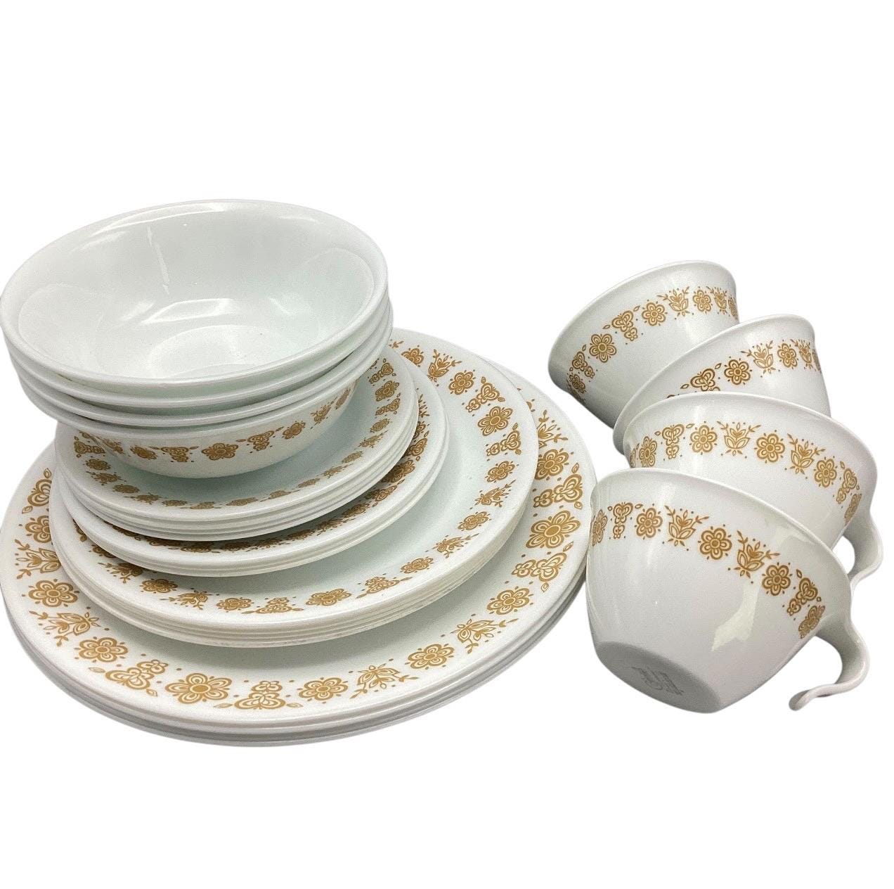 コレール バタフライゴールド 24点 Vintage Corelle 24-piece Dinnerware Set * 