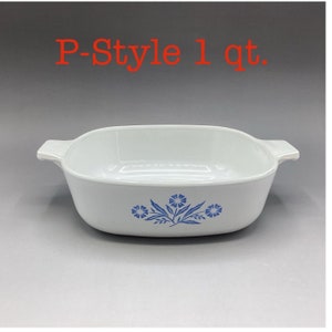 1 Quart Corning &quot;Cornflower Blue&quot; Square Casserole * Choice of A-Style or P-Style