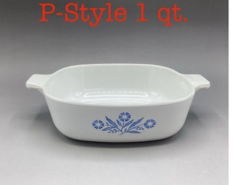 1 Quart Corning &quot;Cornflower Blue&quot; Square Casserole * Choice of A-Style or P-Style