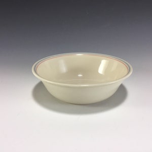 Ivory Corelle Cereal Bowl: English Breakfast, Light Blue & Pink Border (6-3/4”)