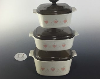 Sold Individually * Corning &quot;Forever Yours&quot; Square Casserole with Lid