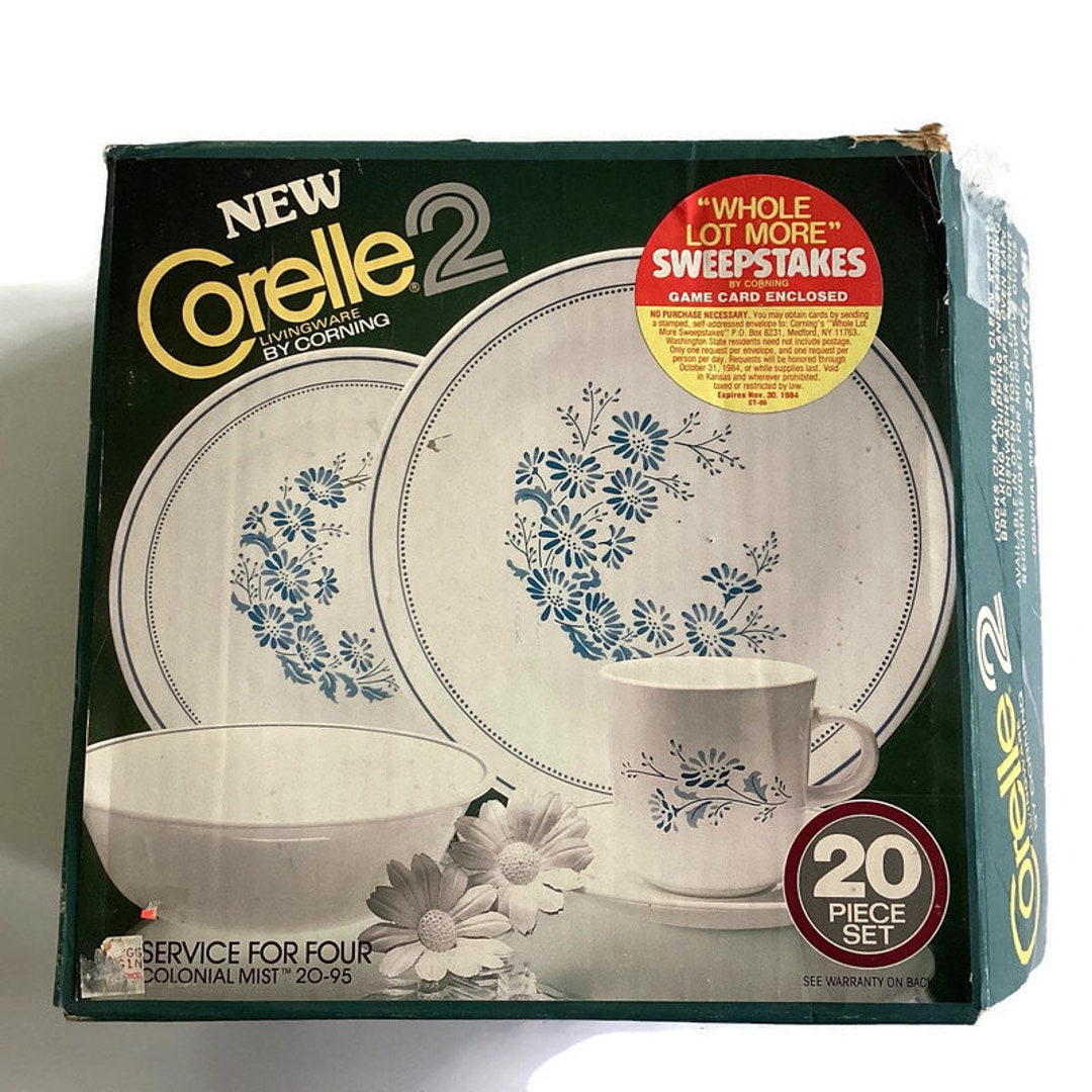 Corelle Box Vintage New in Partially Sealed Box Corelle 20-piece Dinnerware Set ...