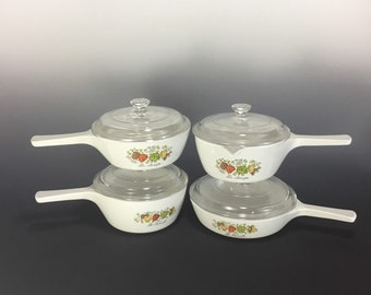 Corning "Spice O' Life" Menuette Saucepan or Skillet with Lid * Sold Individually or as a Set