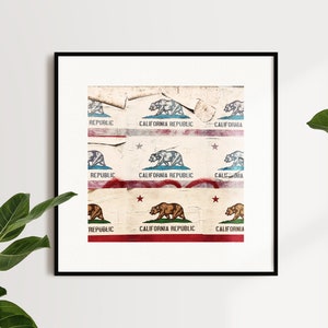 California Republic (square), Printable Art, Printable Wall Art, San Francisco Photography Print, Digital Square Photo, Instant Download