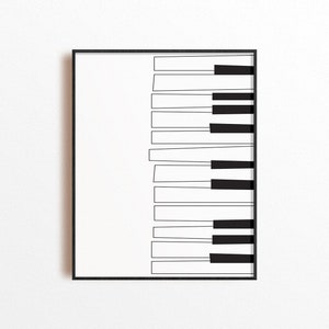 Piano Keys, Illustration, Printable Art, Printable Wall Art, Piano Print, Digital Print, Instant Download