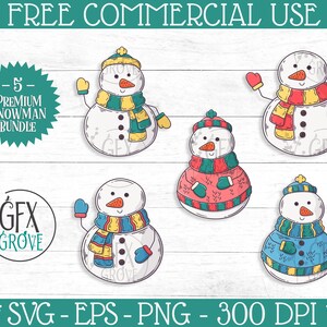 Premium Snowman Bundle - Snowman SVG - Snowman Sublimation - Snowman Vector - Christmas Snowman Clipart