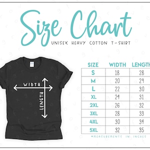 G500 Size Chart (2 versions included) • Unisex Heavy Cotton T-Shirt Size Chart • G500 Size Chart • 5000 Size Chart