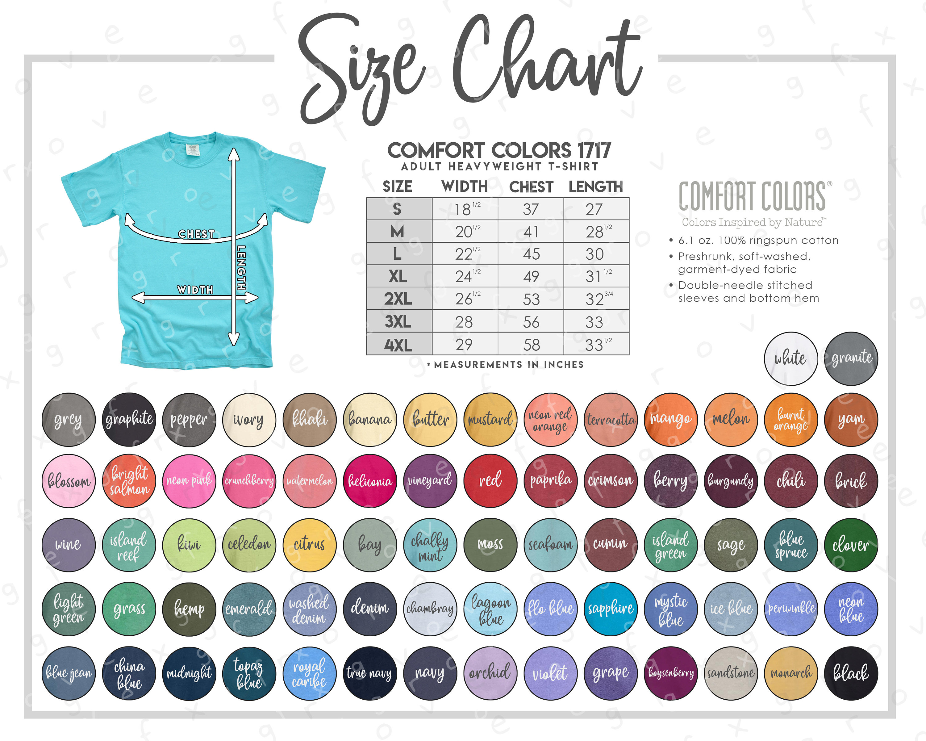 Comfort Colors Size Chart