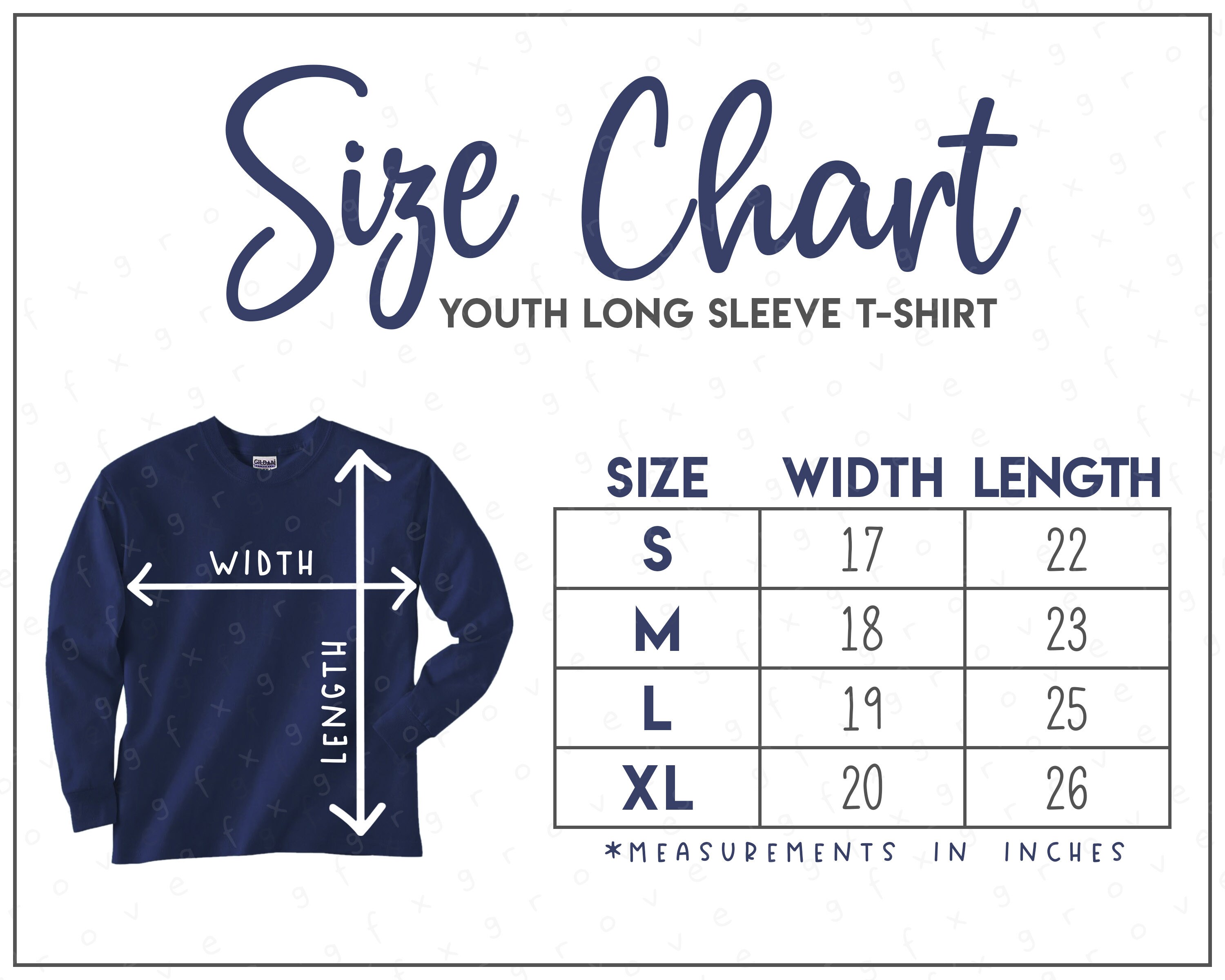 G240B Size Chart 2 Versions Included Youth Ultra Cotton - Etsy