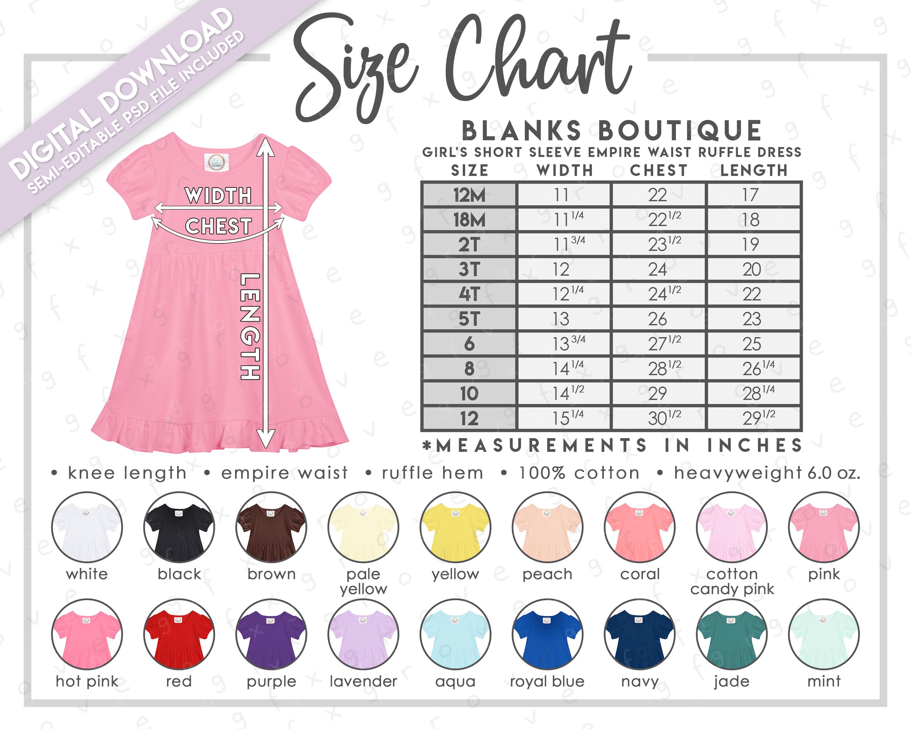 Kids Size Guide Dress Size For Years Old Girl Clothing Kids