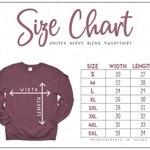 G180 Size Chart 2 Versions Included Crewneck Sweatshirt Size Chart ...