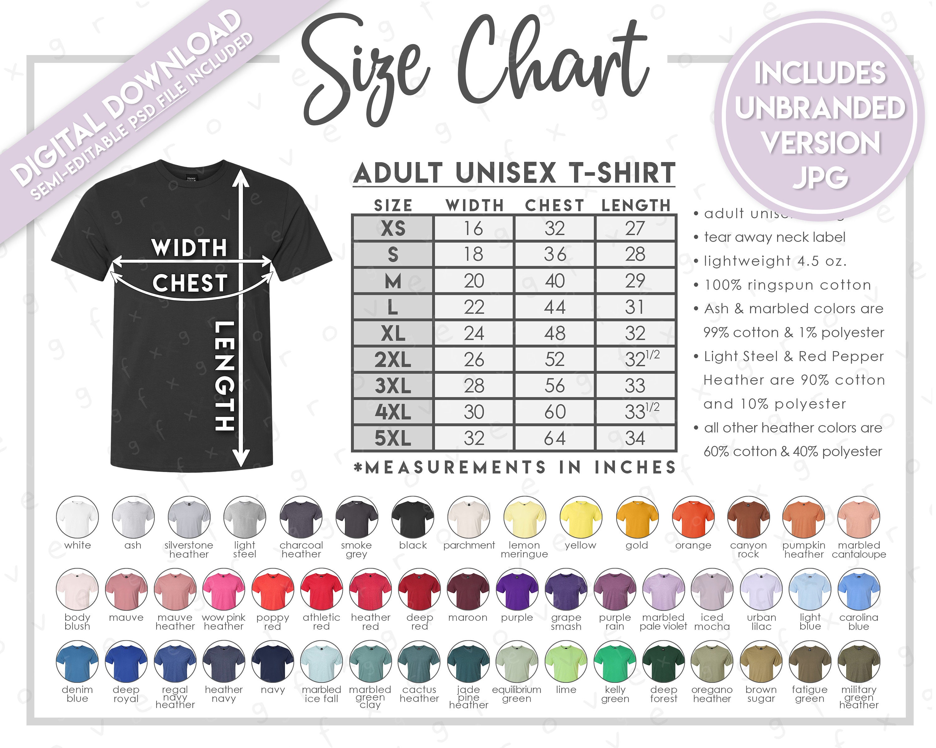 Hanes t shirt sizing sale