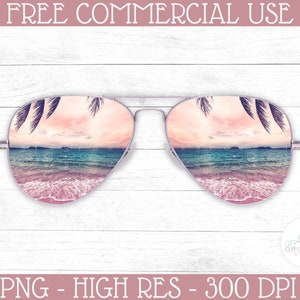 Tropical Beach Sunglasses Print File - Beach Sunglasses PNG - Sunglasses Clipart - Sunglasses Sublimation - Beach Sunset Sunglasses PNG