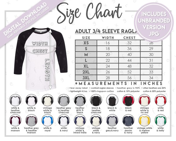 Semi-editable Tultex 245 Size + Color Chart • Tultex Unisex Fine