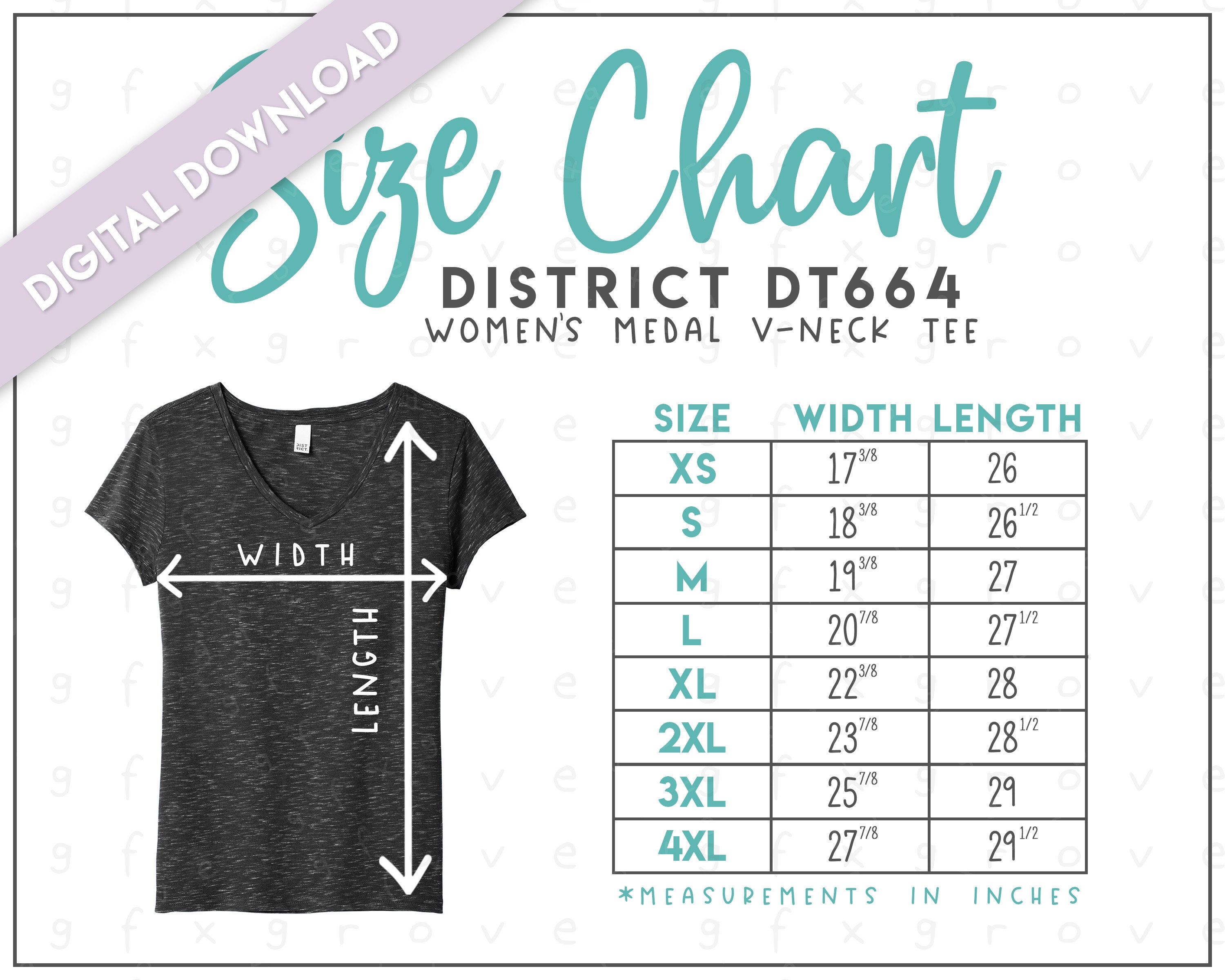 District Made DT664 Size Chart • District Made Women's Medal