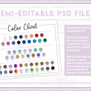 Siser Easypsv Patterns Color Chart • 4 Charts Included • Semi-editable ...