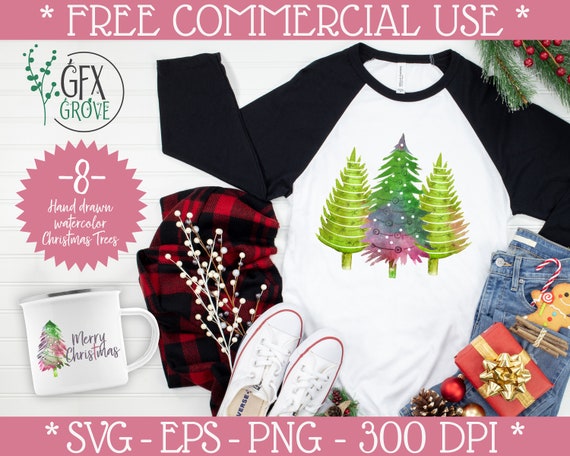 Download Watercolor Christmas Trees Bundle Christmas Trees Svg Etsy