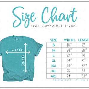 1717 Size Chart (2 versions included with & without branding) - Short Sleeve Garment-Dyed T-Shirt - 1717 Size Chart - 1717 Color Chart
