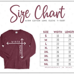 G240 Size Chart (2 versions included) • Unisex Ultra Cotton Long Sleeve T-Shirt Size Chart • 2400 Size Chart • G240 Size Chart