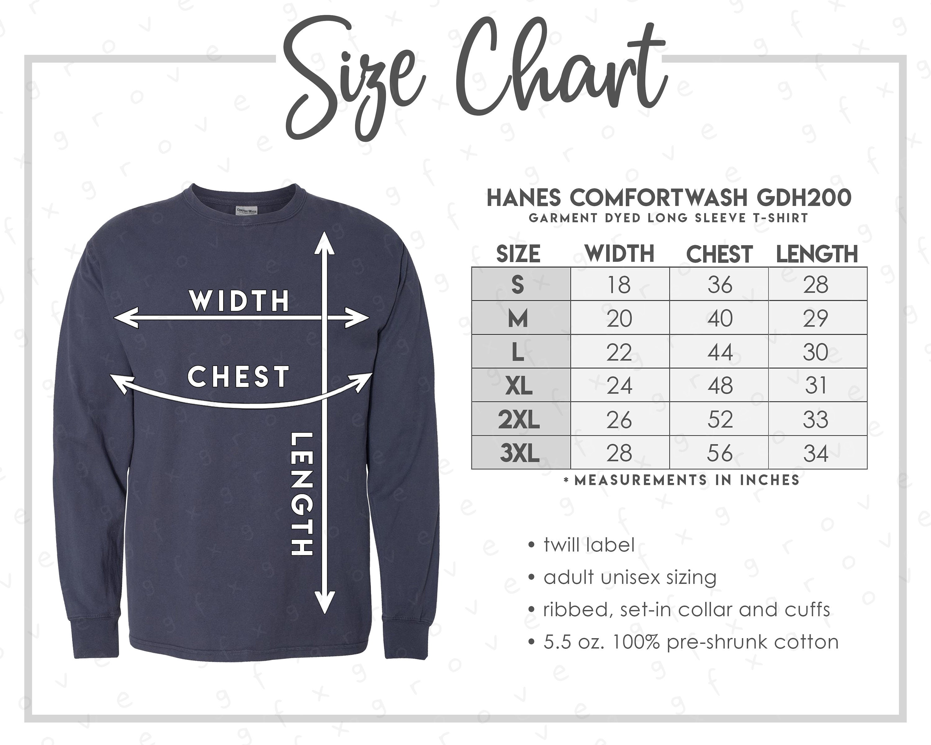 Hanes Thermal Size Chart