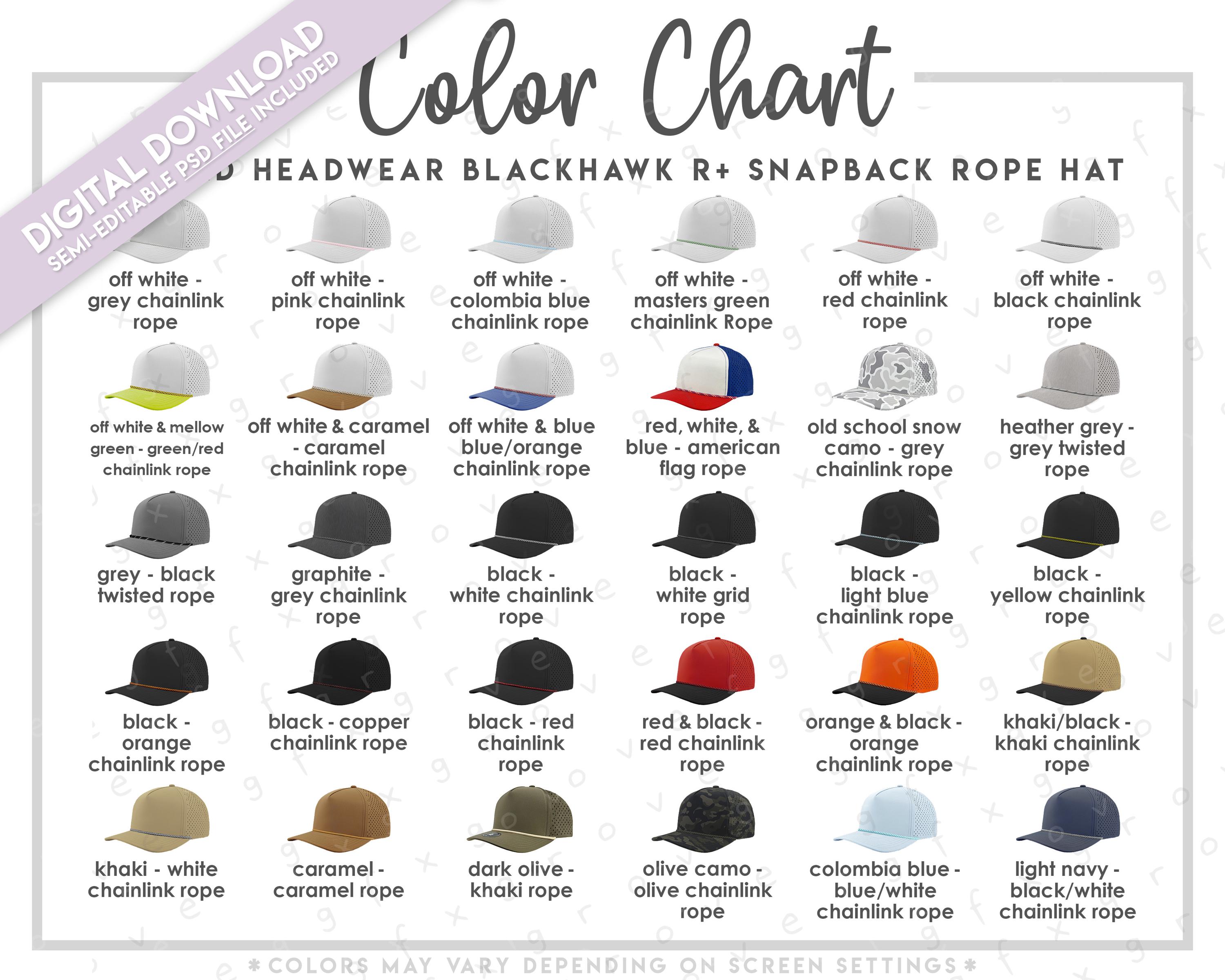 Semi-editable Zapped Headwear Blackhawk R+ Snapback Rope Hat Color