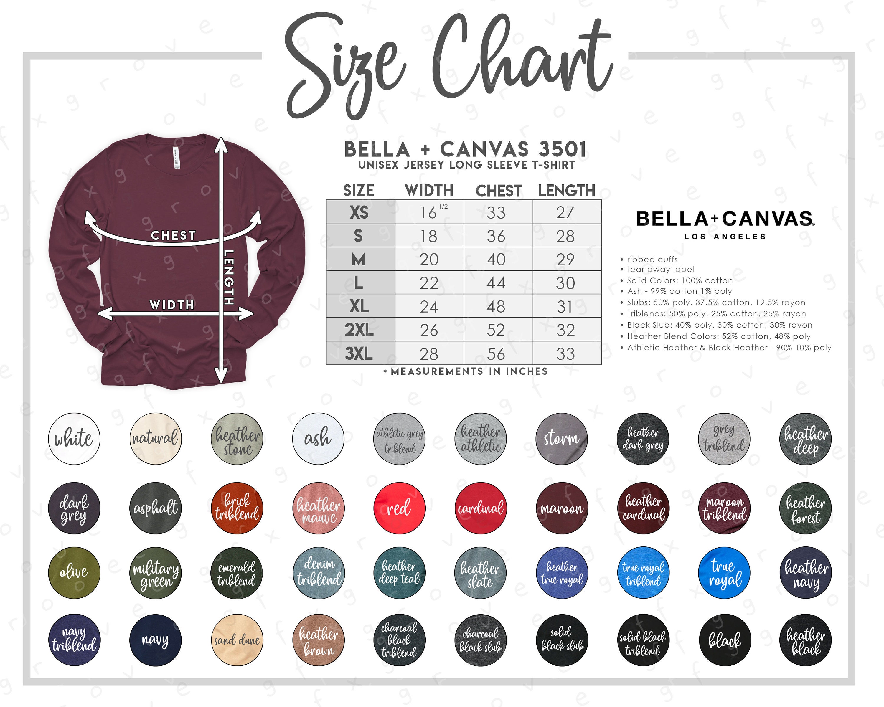bella canvas 3501 long sleeve