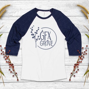 Bella + Canvas 3200 Mockup - Bella Canvas Baseball Tee Mockup - Bella Canvas Navy & White Baseball Tee - Bella and Canvas Raglan Mockup