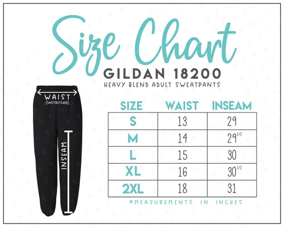 G182 Size Chart 2 Versions Included Adult Sweatpants Size Chart