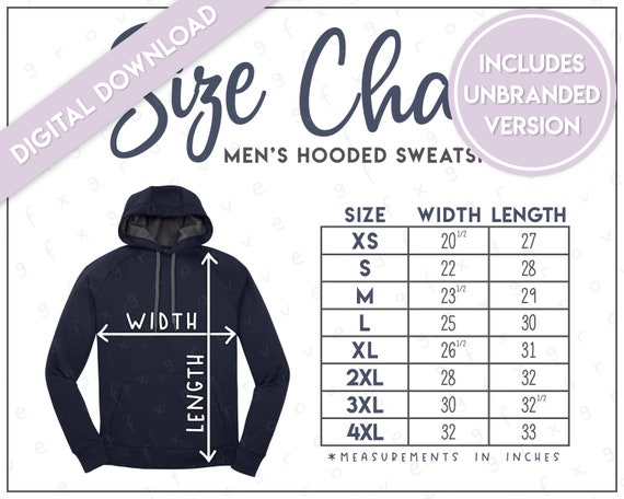 Mens top hoodie sizes