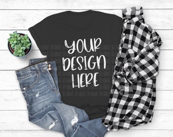 Tagless Black T-Shirt Mockup • Generic Black T-Shirt Mockup • No Brand Black T-Shirt Mockup