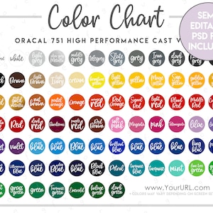 Cartella colori vinile Oracal 751 • 79 COLORI • PSD semi-modificabile • Cartella colori vinile Oracal • Cartella colori Oracal 751 • Cartella colori 751