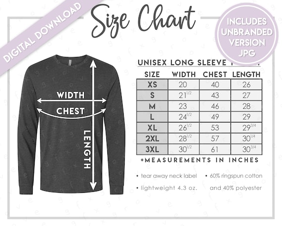 Next Level 6211 Size Chart • Next Level Unisex CVC Long Sleeve T