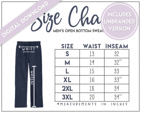 Gildan 18400 Size Chart Gildan Heavy Blend Open Bottom Sweatpants Size Chart  Gildan Sweatpants G184 G18400 -  Canada