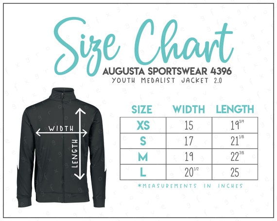 Augusta Sportswear 4396 Size Chart • Augusta Sportswear Youth Medalist  Jacket 2.0 • 4396 Size Chart