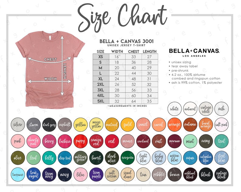 Bella Color Chart