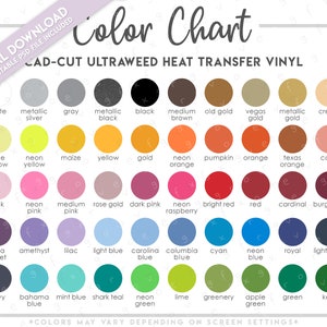 Semi-Editable Stahl&#39;s CAD-CUT Ultraweed Heat Transfer Vinyl Color Chart • Cad-Cut Color Chart • Stahl&#39;s HTV Color Chart • Ultraweed Vinyl