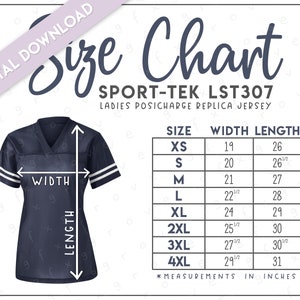 Sport-Tek LST307 Size Chart • Sport-Tek Ladies PosiCharge Replica Jersey • Sport Tek Women&#39;s Jersey • Sport Tek LST307