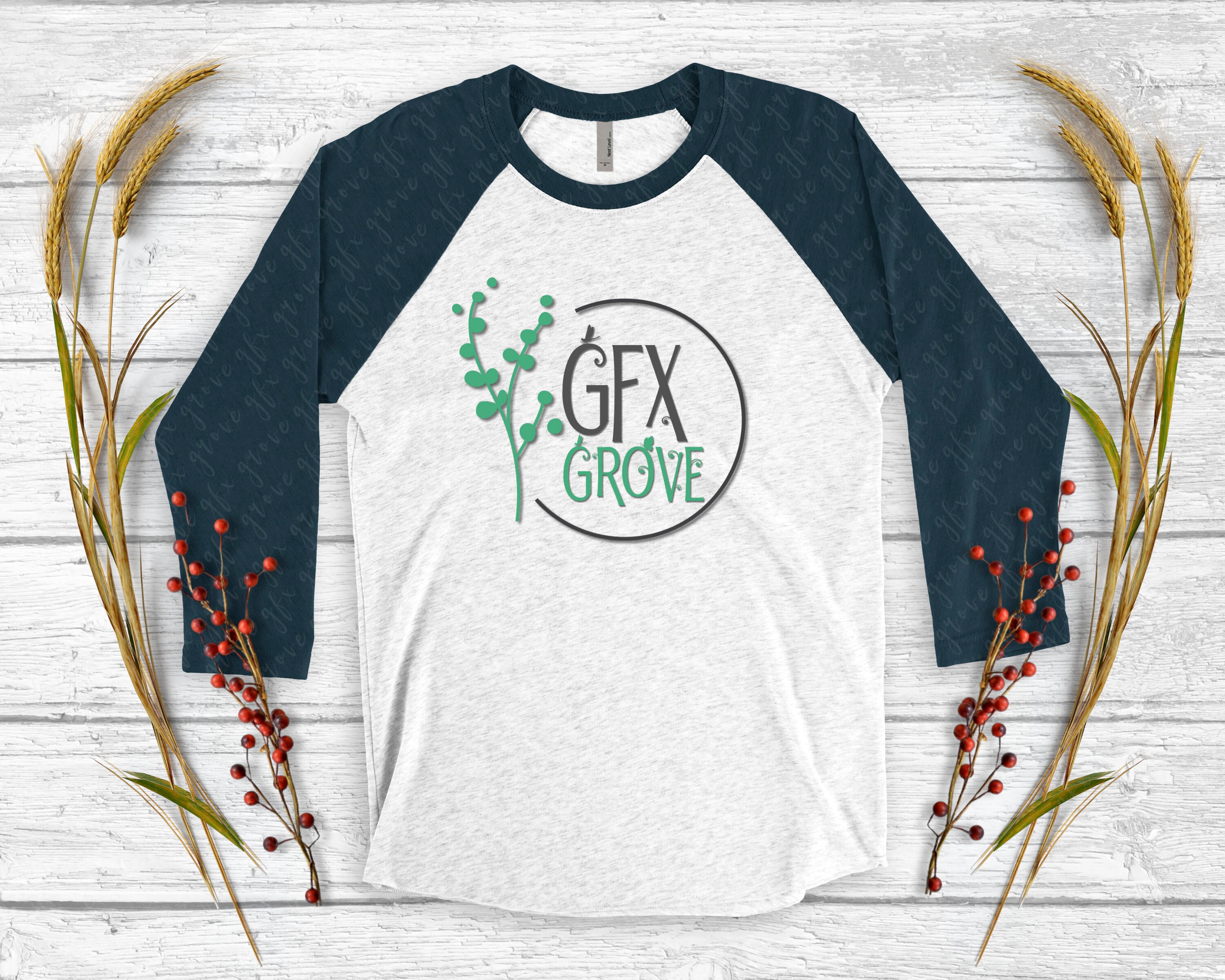 Next Level Unisex Triblend 3/4 Sleeve Raglan Tee - Purple/Heather White - View #10