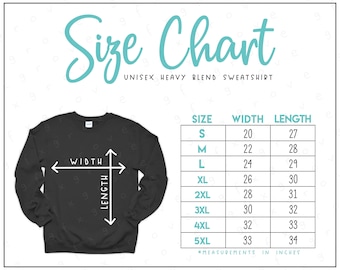 G180 Size Chart (2 versions included) • Crewneck Sweatshirt Size Chart • 18000 Size Chart • G180 Size Chart