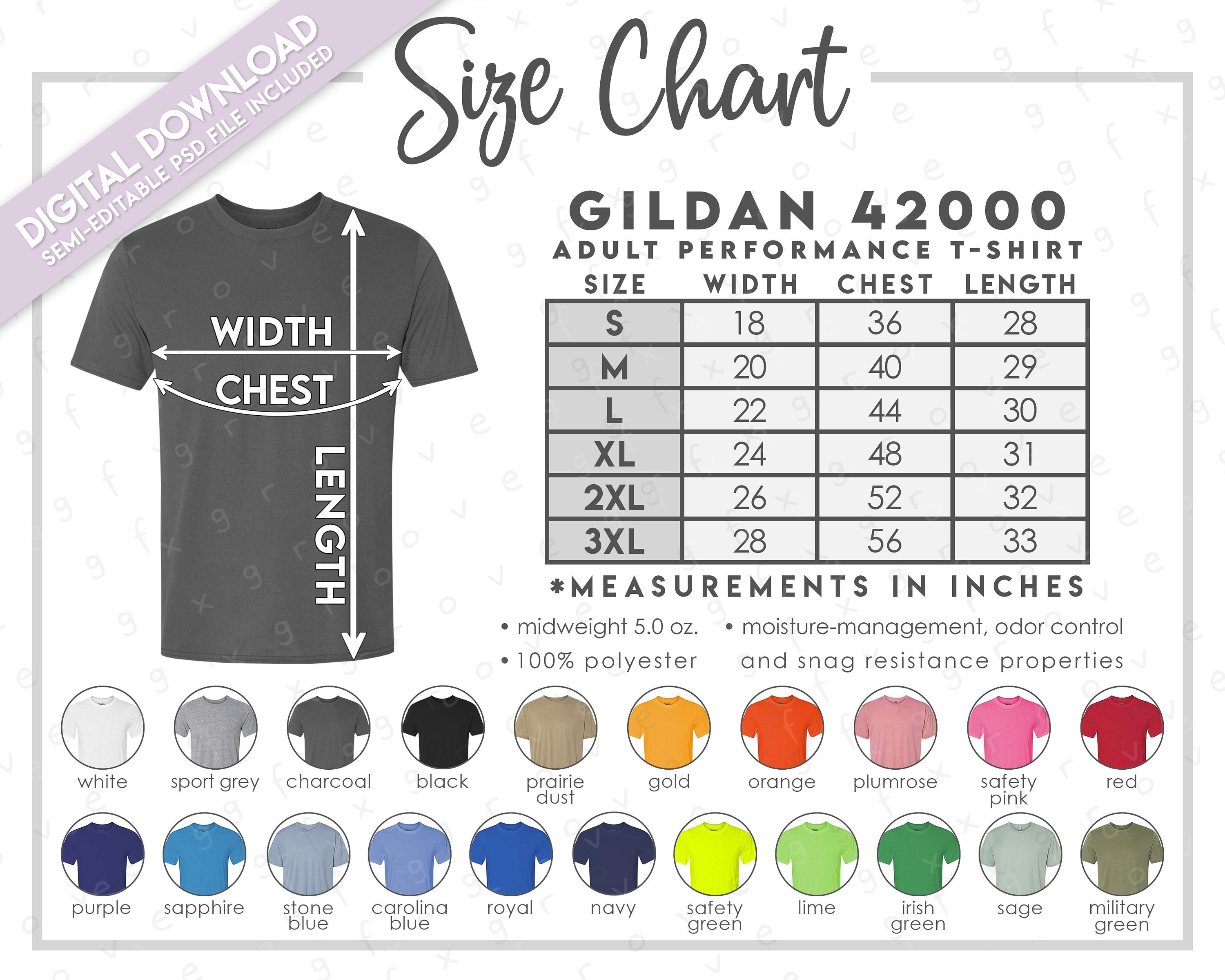Gildan Size Chart - Gildan Youth Size Chart