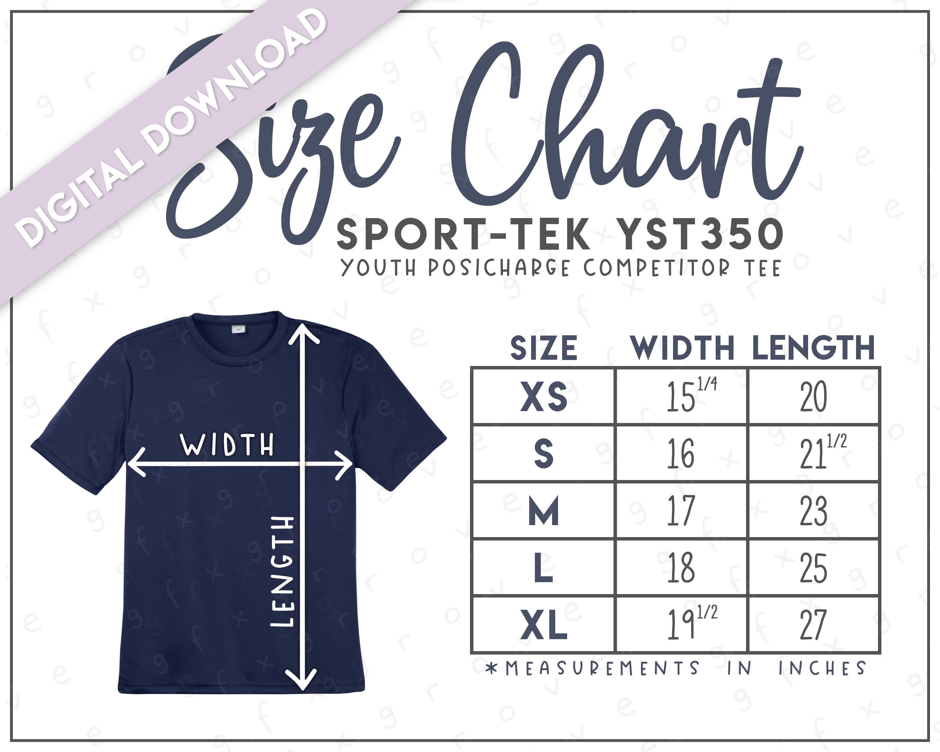 Sport-Tek YST350 サイズ表 • Sport-Tek ユース Posicharge