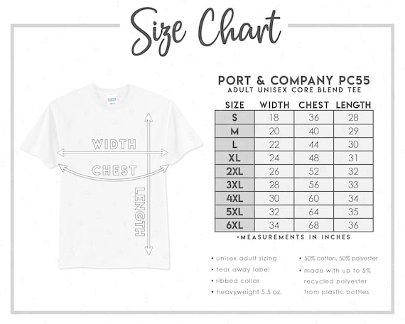 port and company hoodie size chart