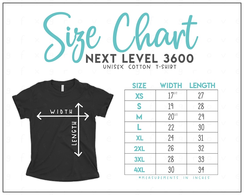 next level apparel shirt sizing