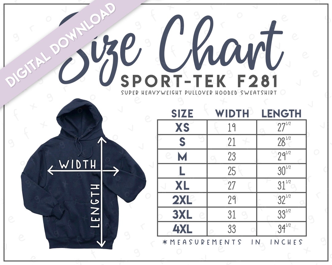 Sport tek F281 Size Chart Sport tek Super Heavyweight Pullover Hooded Sweatshirt Sport Tek Hoodie Sport Tek F 281 Etsy