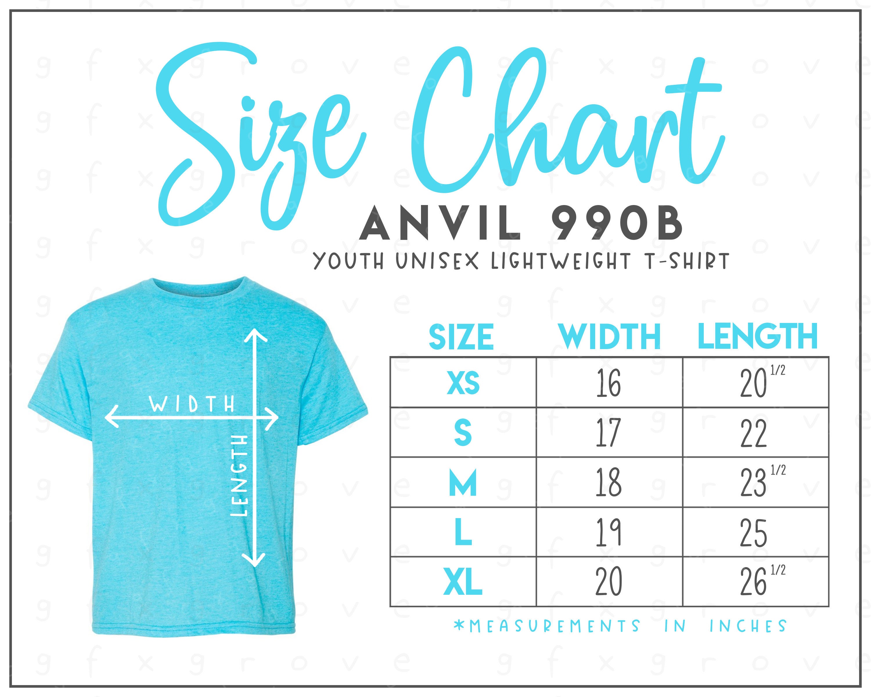 Anvil Size Chart