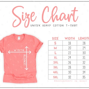 G500 Size Chart (2 versions included) • Unisex Heavy Cotton T-Shirt Size Chart • G500 Size Chart • 5000 Size Chart